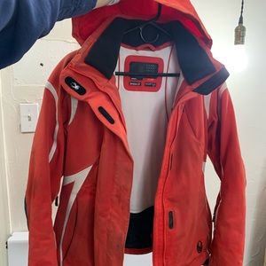 Spyder Women's Red and White Reflective Ski Jacket, Size 12
